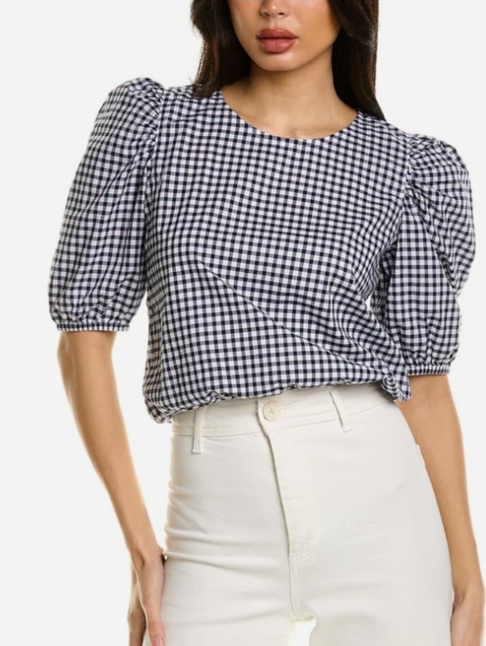 ❤️ NATION LTD GINGHAM PUFF SLEEVE HEIDI TOP, MEDIUM